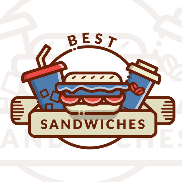 Plantilla de diseño de menú sándwich — Vector de stock