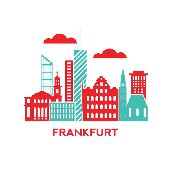 Frankfurt şehrinin ufuk çizgisi — Stok Vektör