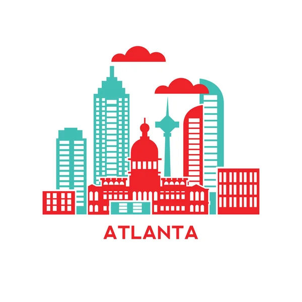 Panoramę miasta Atlanta — Wektor stockowy