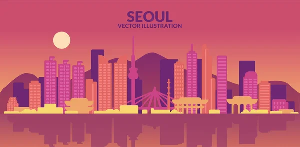Panorama města Soul — Stockový vektor