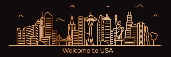 Bienvenido a USA banner — Archivo Imágenes Vectoriales