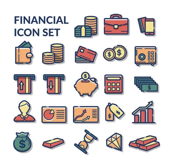 Finansal Icon set — Stok Vektör
