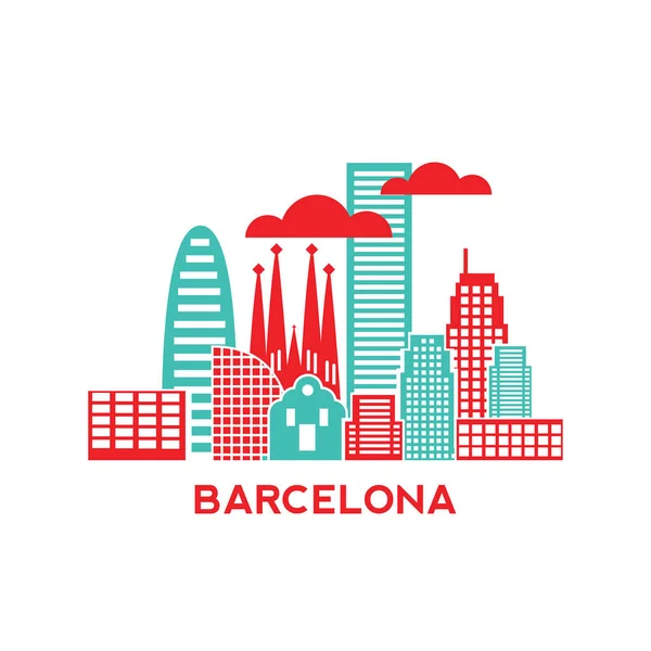 Skyline von Barcelona — Stockvektor