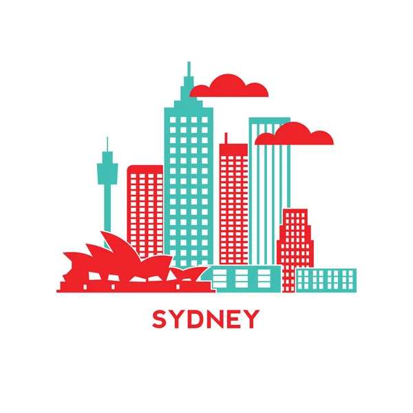 Sydney cidade horizonte — Vetor de Stock
