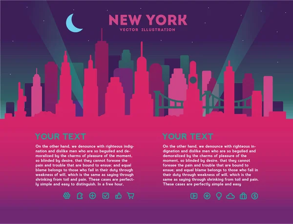 New York City panorama — Stockový vektor