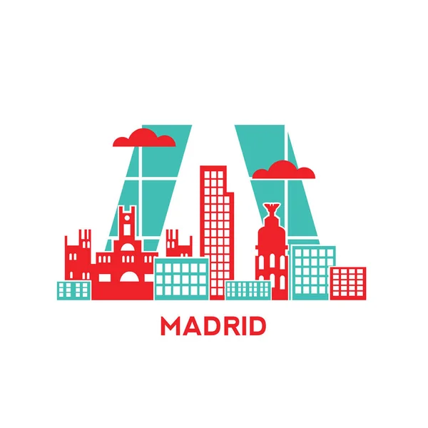 Skyline di Madrid — Vettoriale Stock