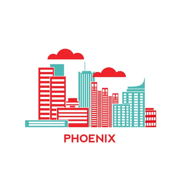 Ciudad de Phoenix skyline — Archivo Imágenes Vectoriales