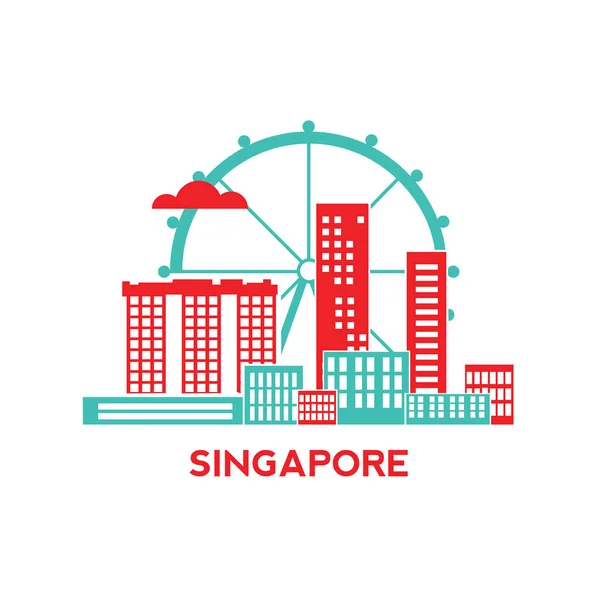 Ciudad de Singapur skyline — Vector de stock