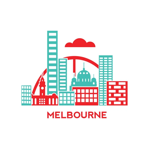 Skyline von Melbourne — Stockvektor