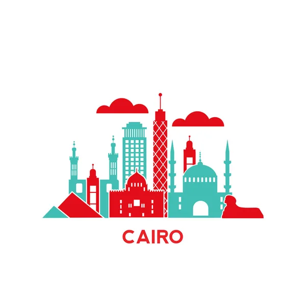 Skyline van de stad van Cairo — Stockvector