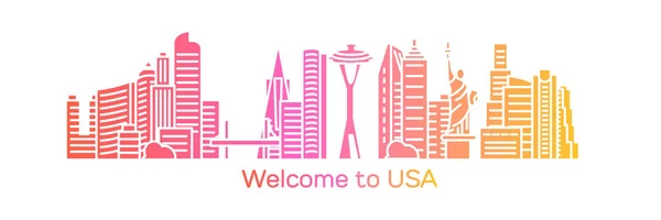 Bienvenue à la bannière USA — Image vectorielle