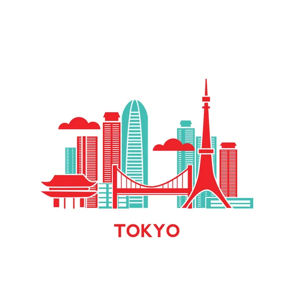 Ciudad de Tokio skyline — Archivo Imágenes Vectoriales