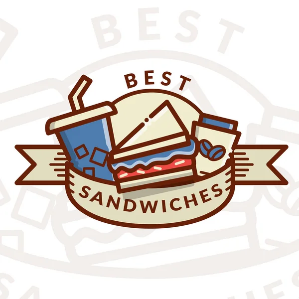 Plantilla de diseño de menú sándwich — Vector de stock