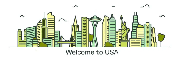 Bienvenido a USA banner — Archivo Imágenes Vectoriales