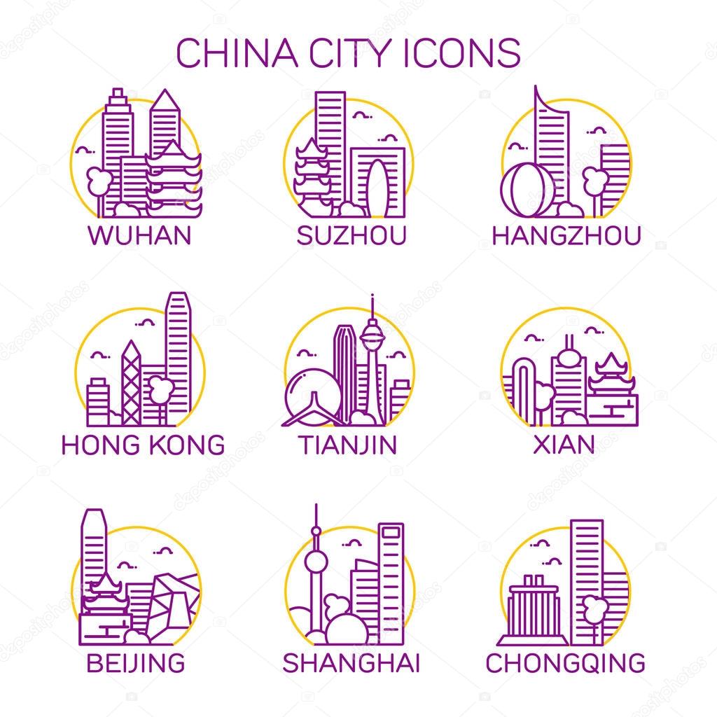 China cities icons