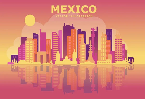 Panoramę Mexico z budynków — Wektor stockowy