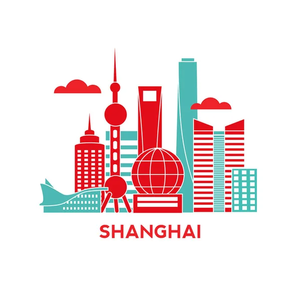 Toits de la ville de Shanghai — Image vectorielle