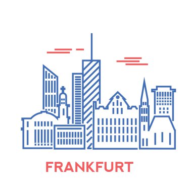 Frankfurt şehrinin ufuk çizgisi