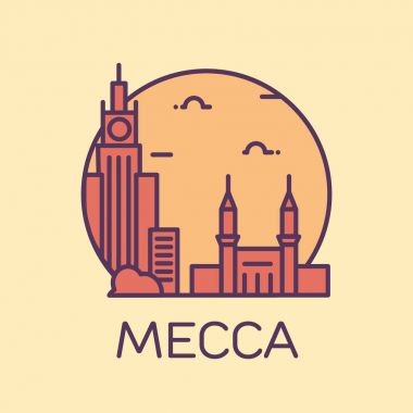 Mekke manzarası detaylı siluet