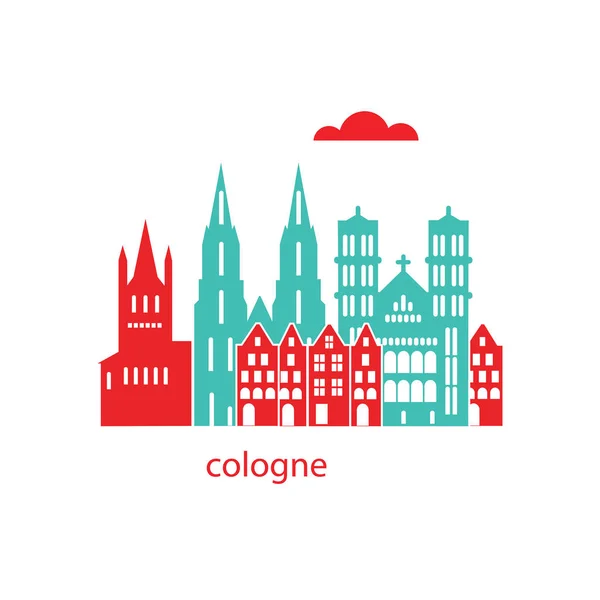 Kölni város látképe — Stock Vector