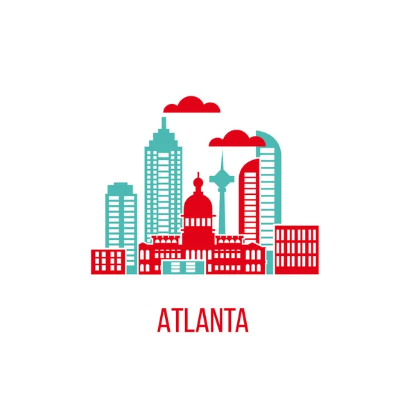 De skyline van de stad van Atlanta — Stockvector