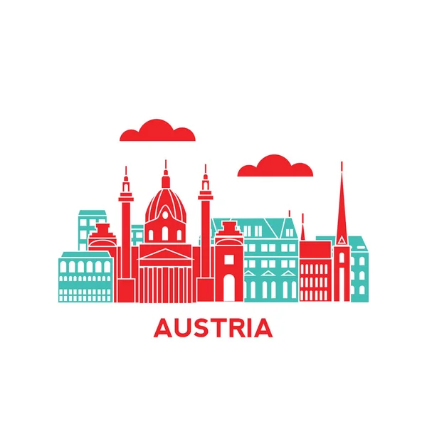 Panorama stavby Rakousko — Stockový vektor