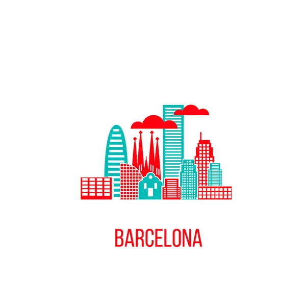 Barcelona city skyline — Stock Vector