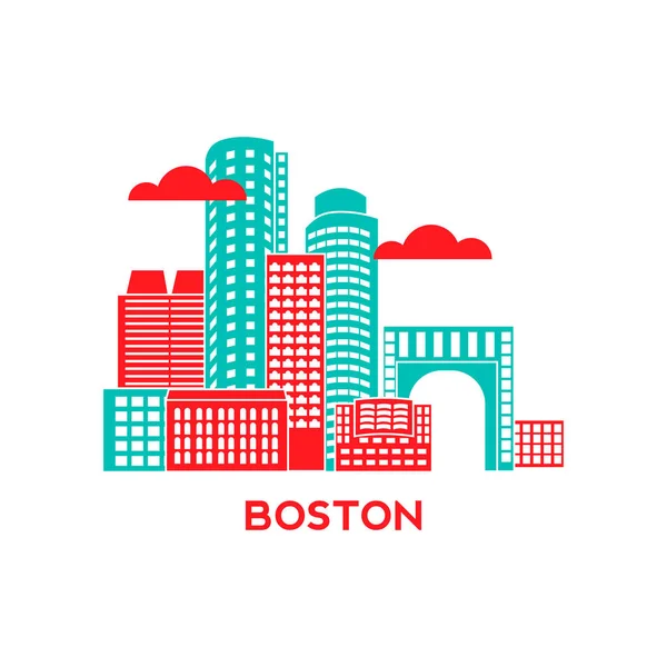 Skyline von Boston — Stockvektor