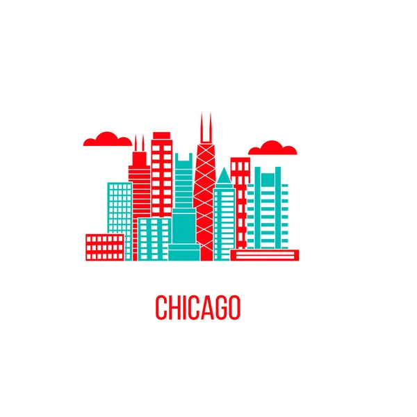 Chicago ville skyline — Image vectorielle