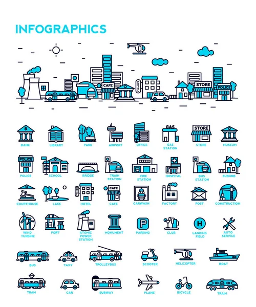 Ícones da cidade inteligente — Vetor de Stock