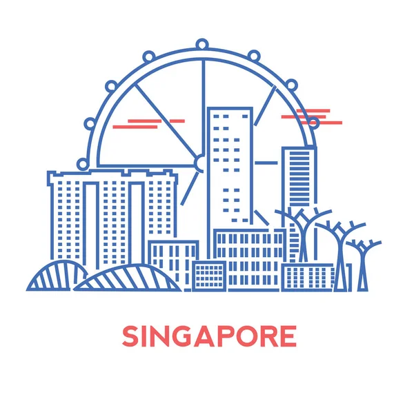 Singapura skyline cidade —  Vetores de Stock