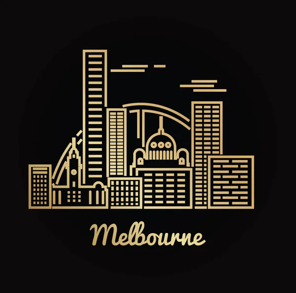 Skyline van de stad Melbourne — Stockvector