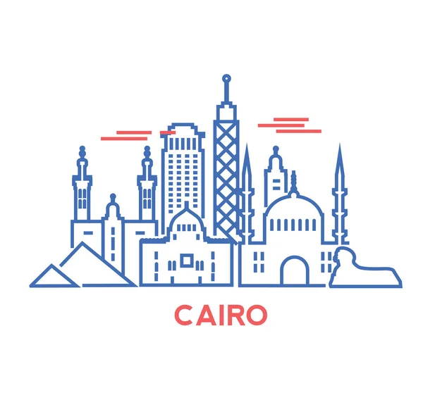 Cairo skyline kota - Stok Vektor