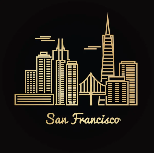 Ciudad de San Francisco Skyline — Archivo Imágenes Vectoriales