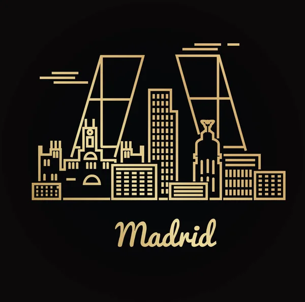 马德里城市天际线 — 图库矢量图片