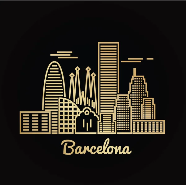 Skyline cidade barcelona —  Vetores de Stock