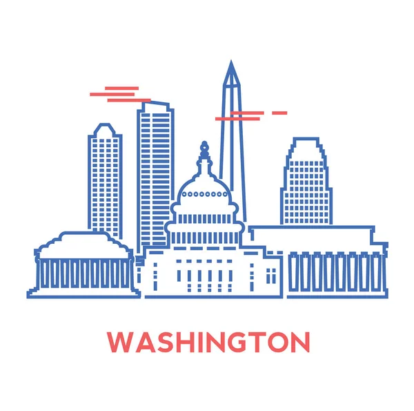 Ciudad de Washington skyline — Archivo Imágenes Vectoriales