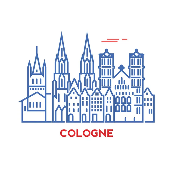 Ciudad de Colonia Skyline — Vector de stock