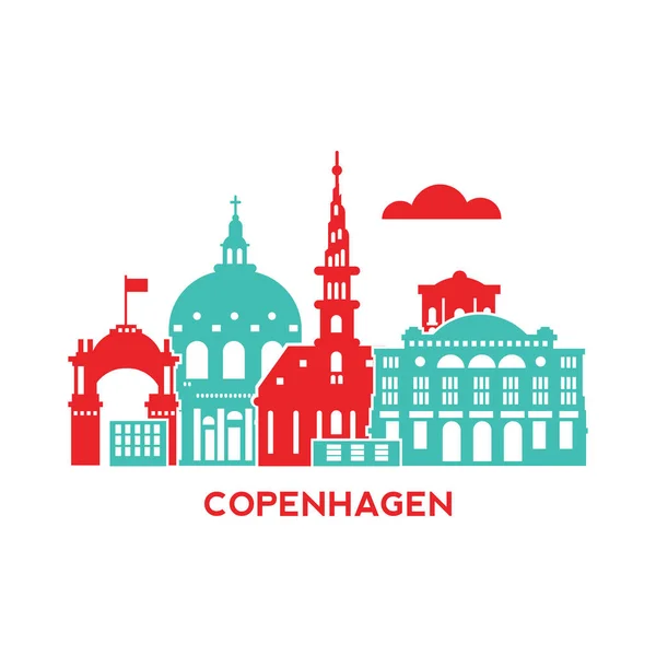 Copengagen şehir manzarası — Stok Vektör