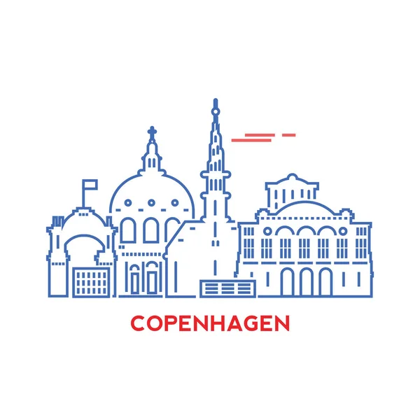 Skyline von Copengagen — Stockvektor