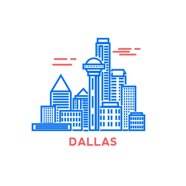Panoramę miasta Dallas — Wektor stockowy