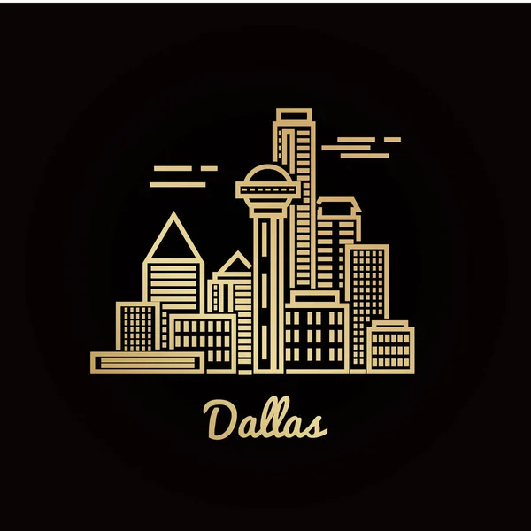 Dallas City-Skyline — Stockvector
