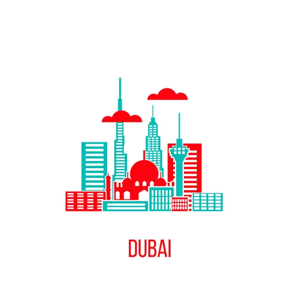 Ciudad de dubai skyline — Vector de stock