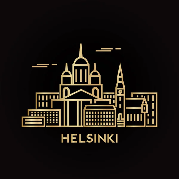 De skyline van de stad van Helsinki — Stockvector