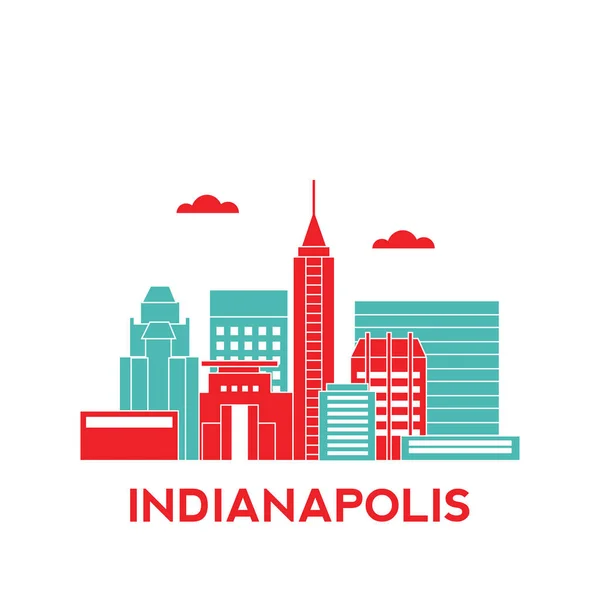 Skyline von Indianapolis — Stockvektor