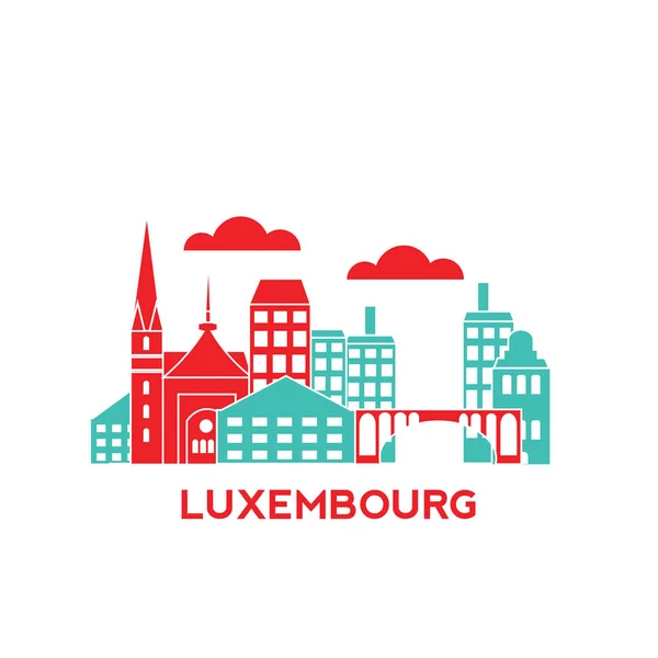 Ciudad de Luxemburgo skyline — Vector de stock