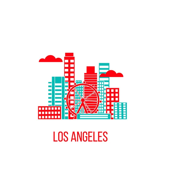 Panorama města Los angeles — Stockový vektor