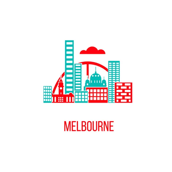 Ville de Melbourne skyline — Image vectorielle