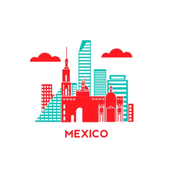 Cidade do México skyline — Vetor de Stock