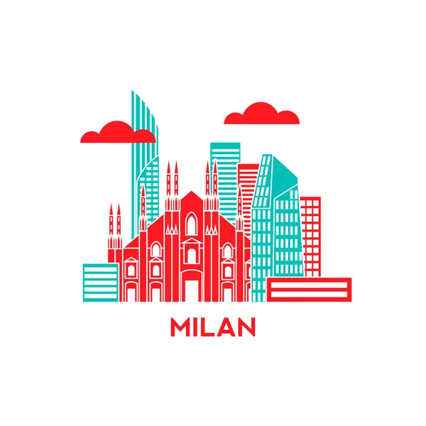 Milan city skyline — Stock Vector